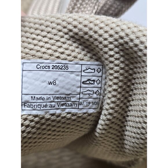 Crocs Lite Ride Pacer Perforated Champagne Sneakers Women’s Sz 8 Comfort Shoes - Picture 9 of 16